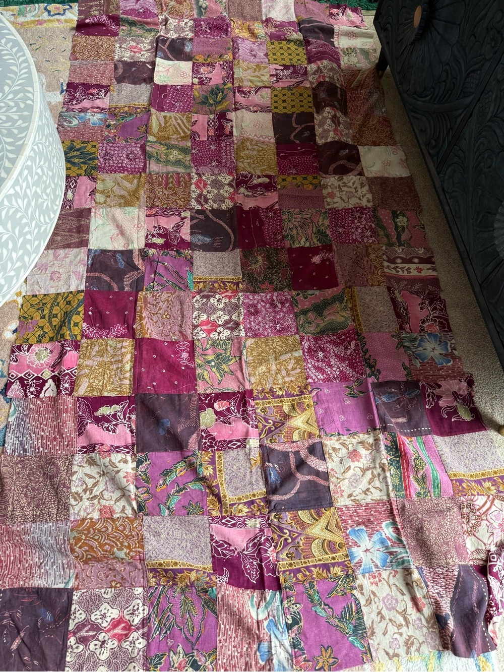 Large Antique Batik Patchwork Fabric